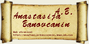 Anastasija Banovčanin vizit kartica